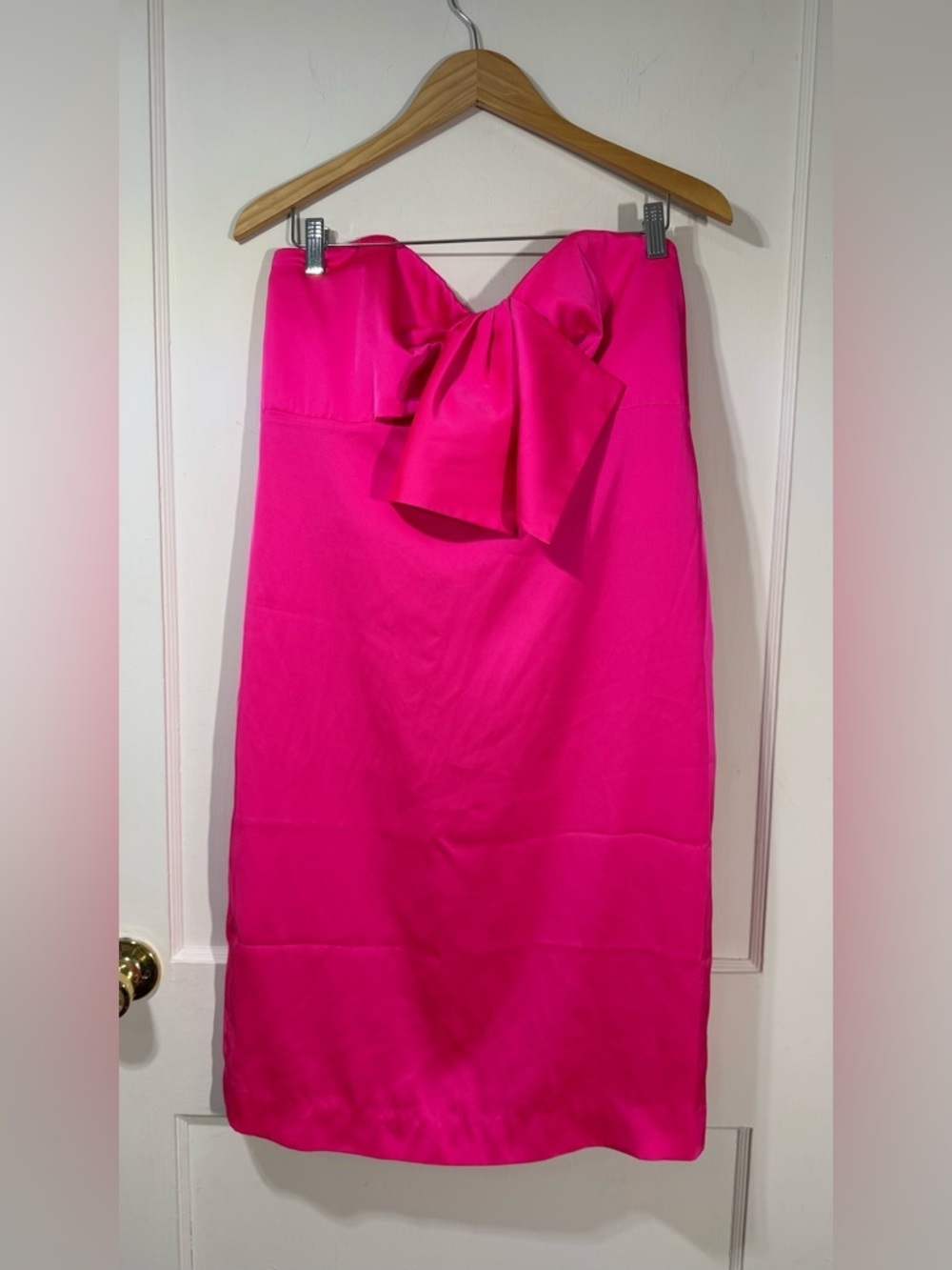 Lilly Pulitzer Neon Pink Strapless Dress with Bust Bow